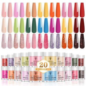 20 Colors Acrylic Crystal Powder Set BRAND NEW NIB
